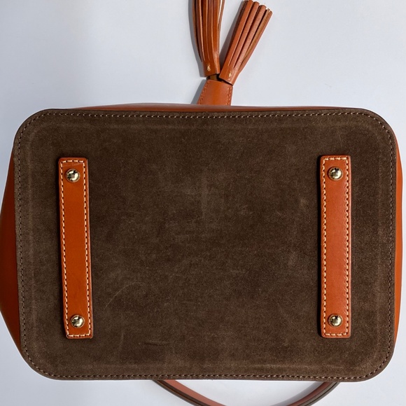 Dooney & Bourke Chocolate Suede Drawstring Bucket Bag - Picture 7 of 16